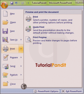 PowerPoint Presentaion क़ो Print कैसे करें - TutorialPandit.